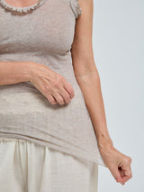 Seamless Basic Flounce | Cotton Tank Top Desert Melange