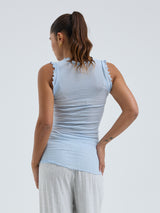 Seamless Basic Flounce | Cotton Tank Top Hazy Sky