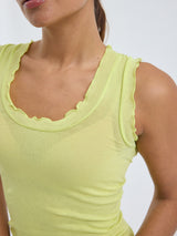 Seamless Basic Flounce | Cotton Tank Top Neon Yellow