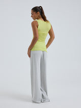 Seamless Basic Flounce | Cotton Tank Top Neon Yellow