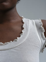 Seamless Basic Flounce | Cotton Tank Top Off-White