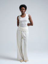 Seamless Basic Flounce | Cotton Tank Top Off-White
