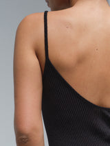 Seamless Basic Fresco | Merino wool Strap Top Black