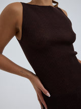 Seamless Basic Fresco | Merino wool Strap Top Dark Brown