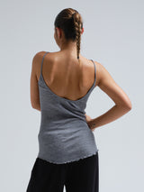 Seamless Basic Fresco | Merino wool Strap Top Grey Melange