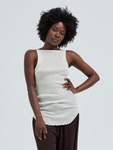 Seamless Basic Fresco | Merino wool Strap Top Off-White