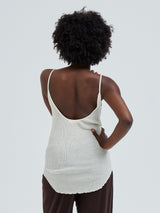 Seamless Basic Fresco | Merino wool Strap Top Off-White