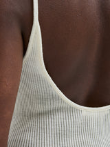Seamless Basic Fresco | Merino wool Strap Top Off-White