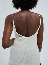 Seamless Basic Fresco | Merino wool Strap Top Off-White