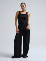 Seamless Basic Woolen Isa | Merino wool Tank Top Black