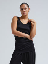 Seamless Basic Woolen Isa | Merino wool Tank Top Black