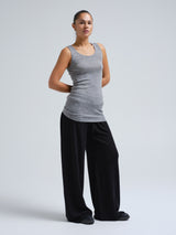 Seamless Basic Woolen Isa | Merino wool Tank Top Grey Melange