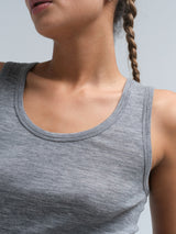 Seamless Basic Woolen Isa | Merino wool Tank Top Grey Melange