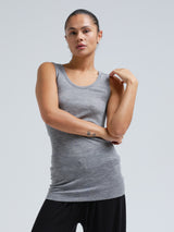 Seamless Basic Woolen Isa | Merino wool Tank Top Grey Melange