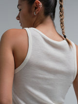 Seamless Basic Woolen Isa | Merino wool Tank Top Off-White
