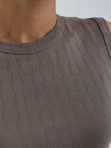 Seamless Basic Jacquard Crush | Cotton Tank Top Fungi