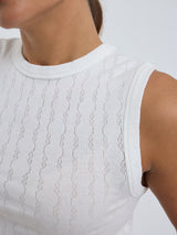 Seamless Basic Jacquard Crush | Cotton Tank Top Off-White