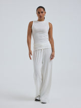 Seamless Basic Jacquard Crush | Cotton Tank Top Off-White