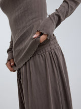 Seamless Basic Jacquard Fiore | Cotton L/S T-Shirt Fungi