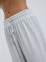 Seamless Basic Jacquard Pants | Cotton Pants Lt grey melange