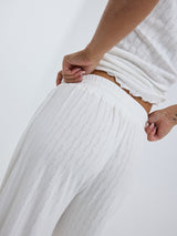 Seamless Basic Jacquard Pants | Cotton Pants Off-White