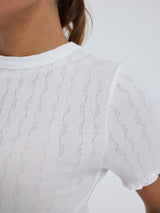 Seamless Basic Jacquard Short Sleeve | Cotton S/S T-Shirt Off-White
