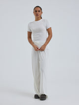 Seamless Basic Jacquard Short Sleeve | Cotton S/S T-Shirt Off-White