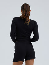 Seamless Basic Jacquard Shorts | Cotton Shorts Black