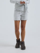 Seamless Basic Jacquard Shorts | Cotton Shorts Lt grey melange