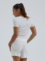 Seamless Basic Jacquard Shorts | Cotton Shorts Off-White