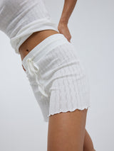 Seamless Basic Jacquard Shorts | Cotton Shorts Off-White