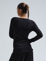 Seamless Basic Woolen Jade | Merino wool L/S T-Shirt Black