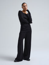 Seamless Basic Woolen Jade | Merino wool L/S T-Shirt Black