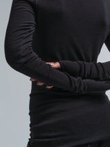 Seamless Basic Woolen Jade | Merino wool L/S T-Shirt Black