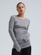 Seamless Basic Woolen Jade | Merino wool L/S T-Shirt Grey Melange