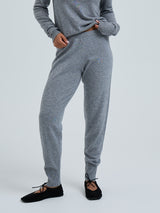 Seamless Basic Knitted leggings | Wool Cashmere T-shirt Ash Melange