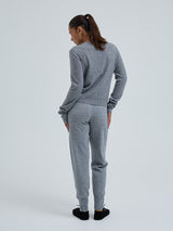Seamless Basic Knitted leggings | Wool Cashmere T-shirt Ash Melange
