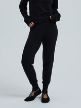 Seamless Basic Knitted leggings | Wool Cashmere T-shirt Black