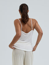 Seamless Basic Lace Silk Cami | Mulberry Silk Cami top Off-White