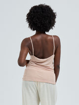 Seamless Basic Lace Silk Cami | Mulberry Silk Cami top Rosie Beige w. Rosie Beige