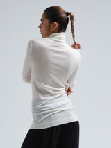 Seamless Basic Woolen Lola | Merino wool Roll Neck Off-White