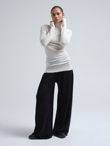Seamless Basic Woolen Lola | Merino wool Roll Neck Off-White