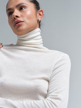 Seamless Basic Woolen Lola | Merino wool Roll Neck Off-White