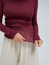 Seamless Basic Nouveau | Cotton Roll Neck Burgundy