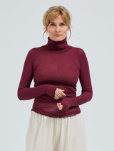Seamless Basic Nouveau | Cotton Roll Neck Burgundy