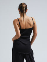 Seamless Basic Piccola | Merino wool Strap Top Black