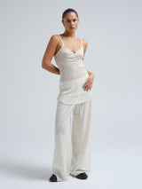 Seamless Basic Piccola | Merino wool Strap Top Off-White
