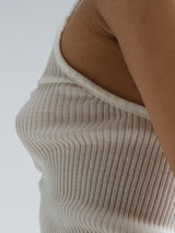 Seamless Basic Piccola | Merino wool Strap Top Off-White