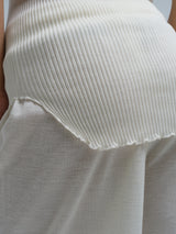 Seamless Basic Piccola | Merino wool Strap Top Off-White