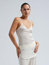 Seamless Basic Piccola | Merino wool Strap Top Off-White